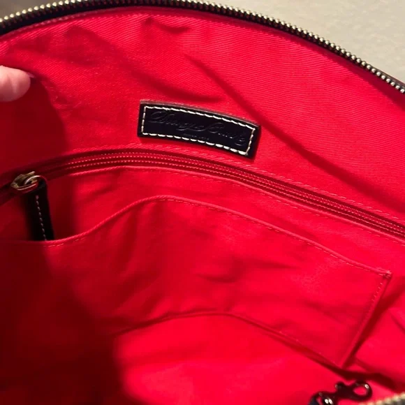 Dooney & Bourke Navy Leather Satchel - Picture 13 of 16